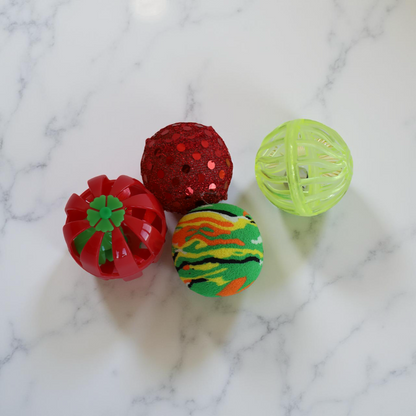 Sada 4 hravých míčků pro kočky