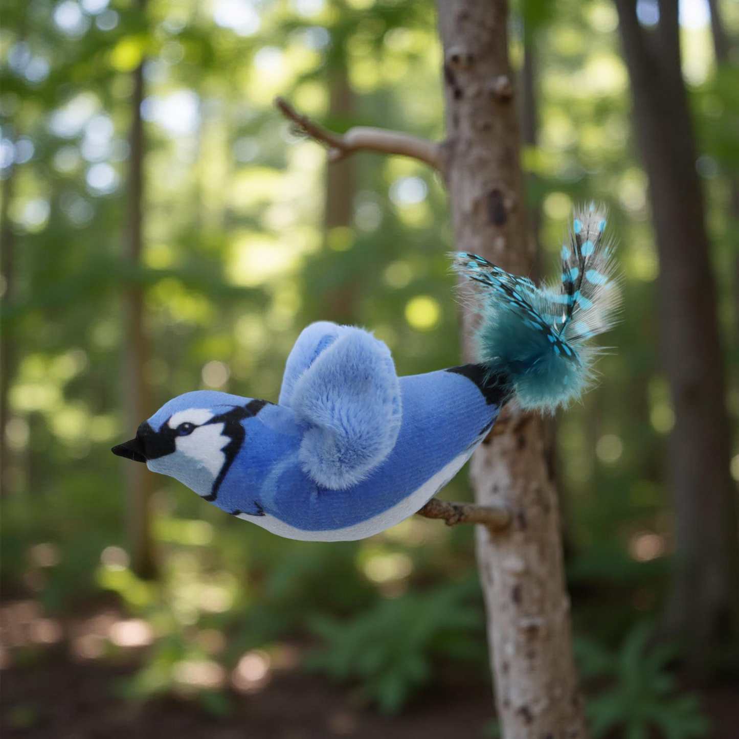 Malý zpívající ptáček – zvuková hračka pro kočky